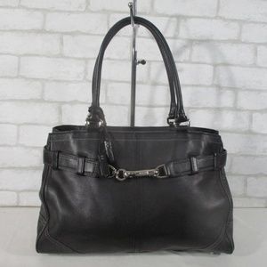 Coach F08A71 Black Leather Hampton Handbag
